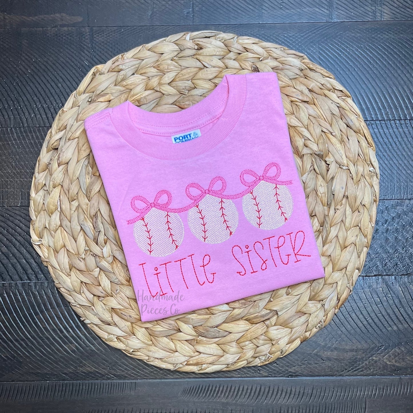 Baseball/Softball Trio with Bows Embroidered Shirt, Name Optional - Youth