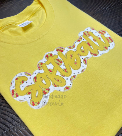 Softball Outline Embroidered Applique Garment - Youth/Adult