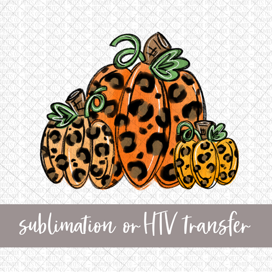 Doodle Pumpkin Trio, Leopard 2 - Sublimation or HTV Transfer