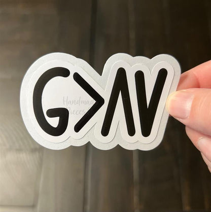 God is Greater Than the Highs and Lows - Vinyl Sticker