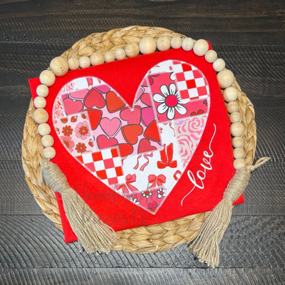 Patchwork Heart Embroidered Applique Garment - Youth/Adult