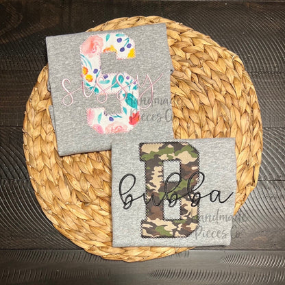 Custom Name Embroidered Appliqué with Initial Garment - Youth and Adult