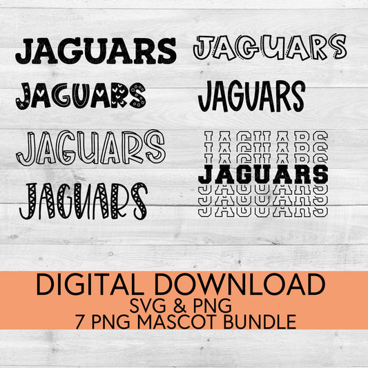 Jaguars School Mascot PNG/SVG Bundle - Digital Download