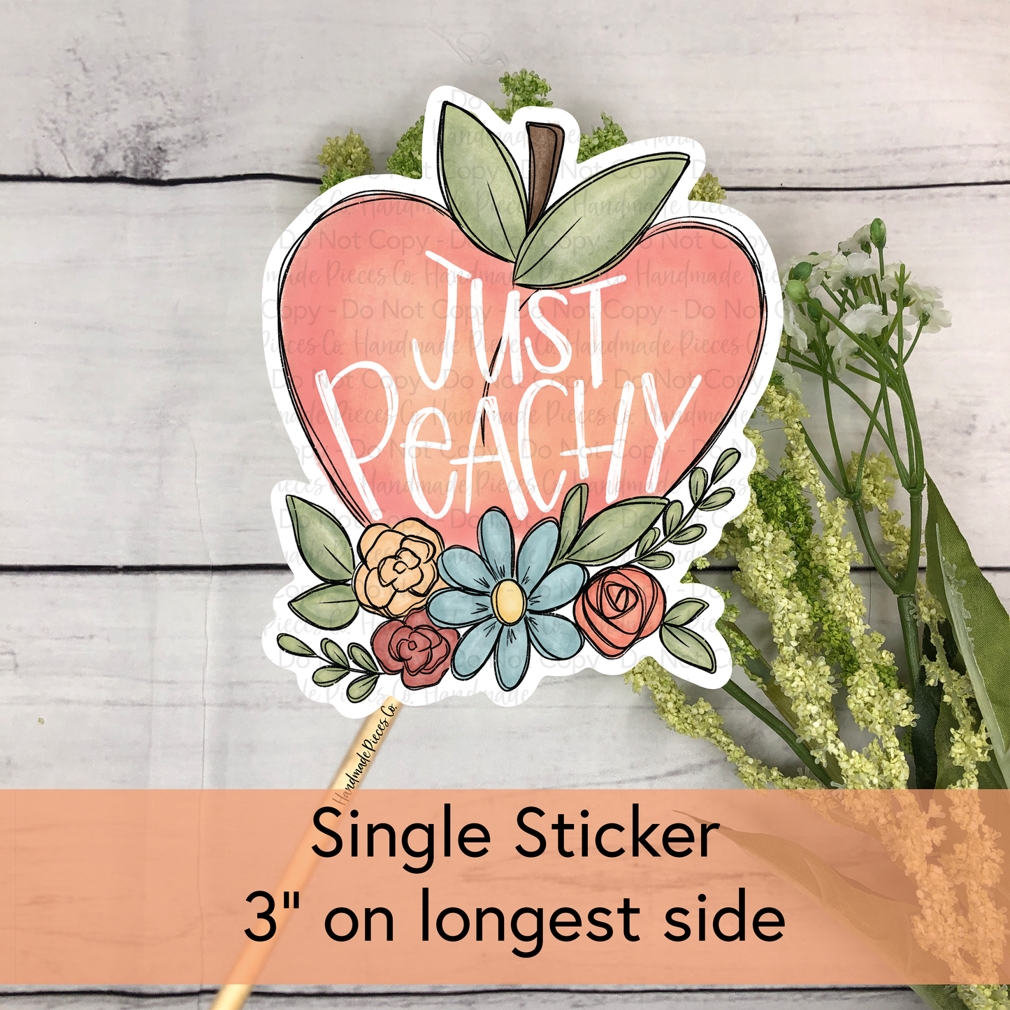 Just Peachy - Vinyl Sticker