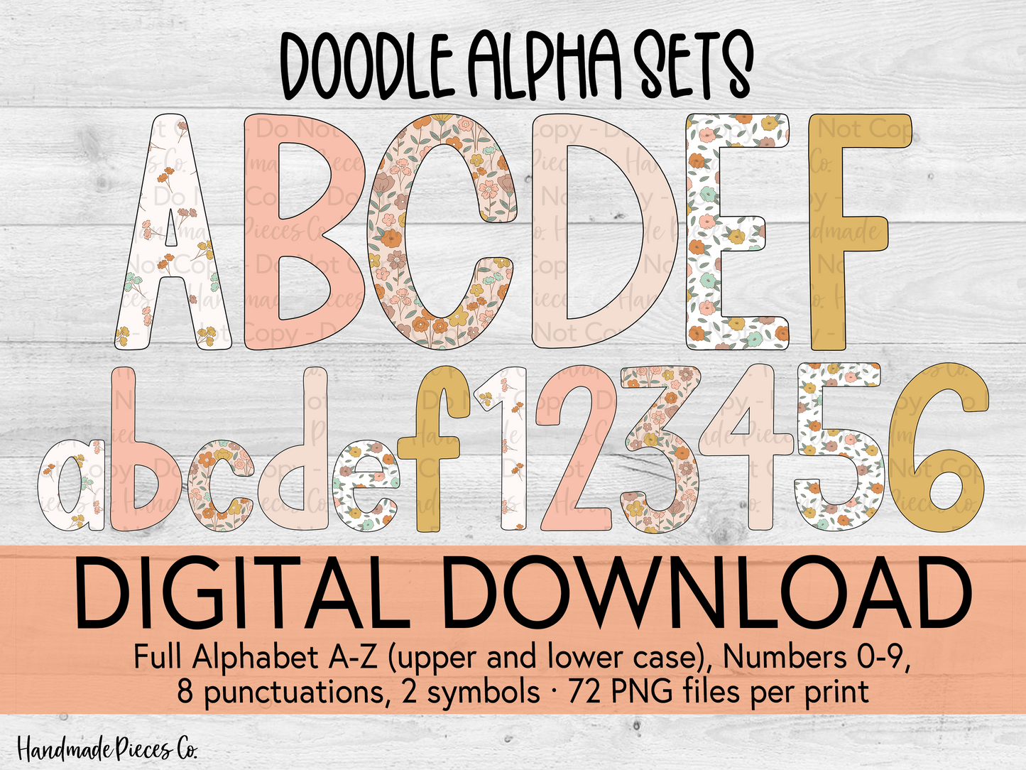 Floral Alpha Set, Bohemian Spring - Digital Download