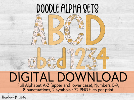 Marigold Fields Alpha Set - Digital Download