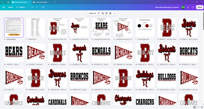 School Mascot Design Bundle, Canva Template (37 Mascots) - Digital Download