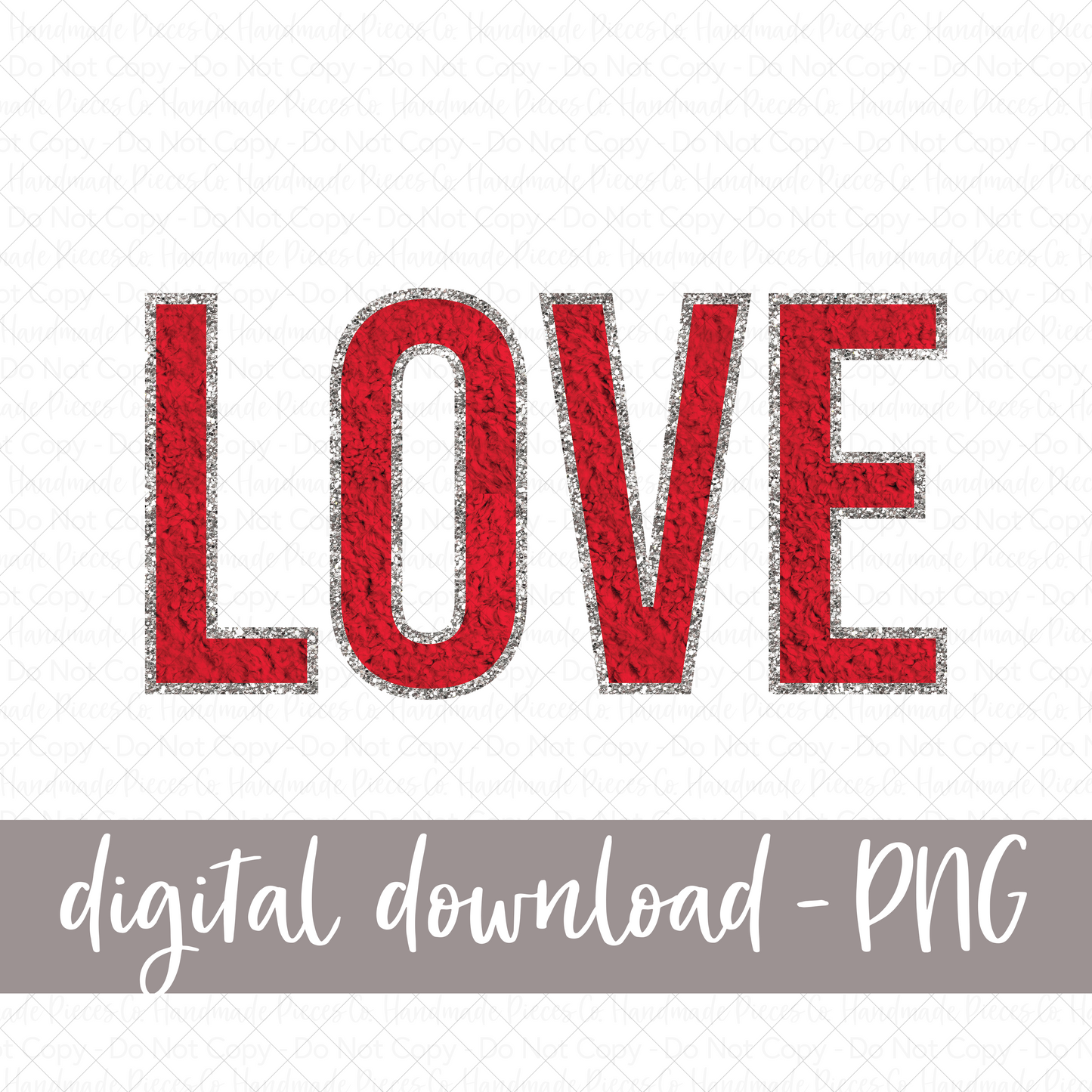 Love, Chenille - Red - Digital Download