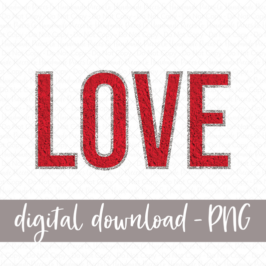 Love, Chenille - Red - Digital Download