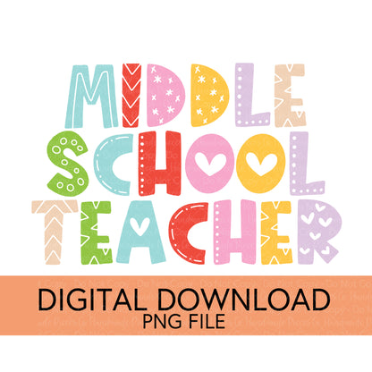 Colorful Teachers, Grades, and School Clubs PNGs - Digital Download