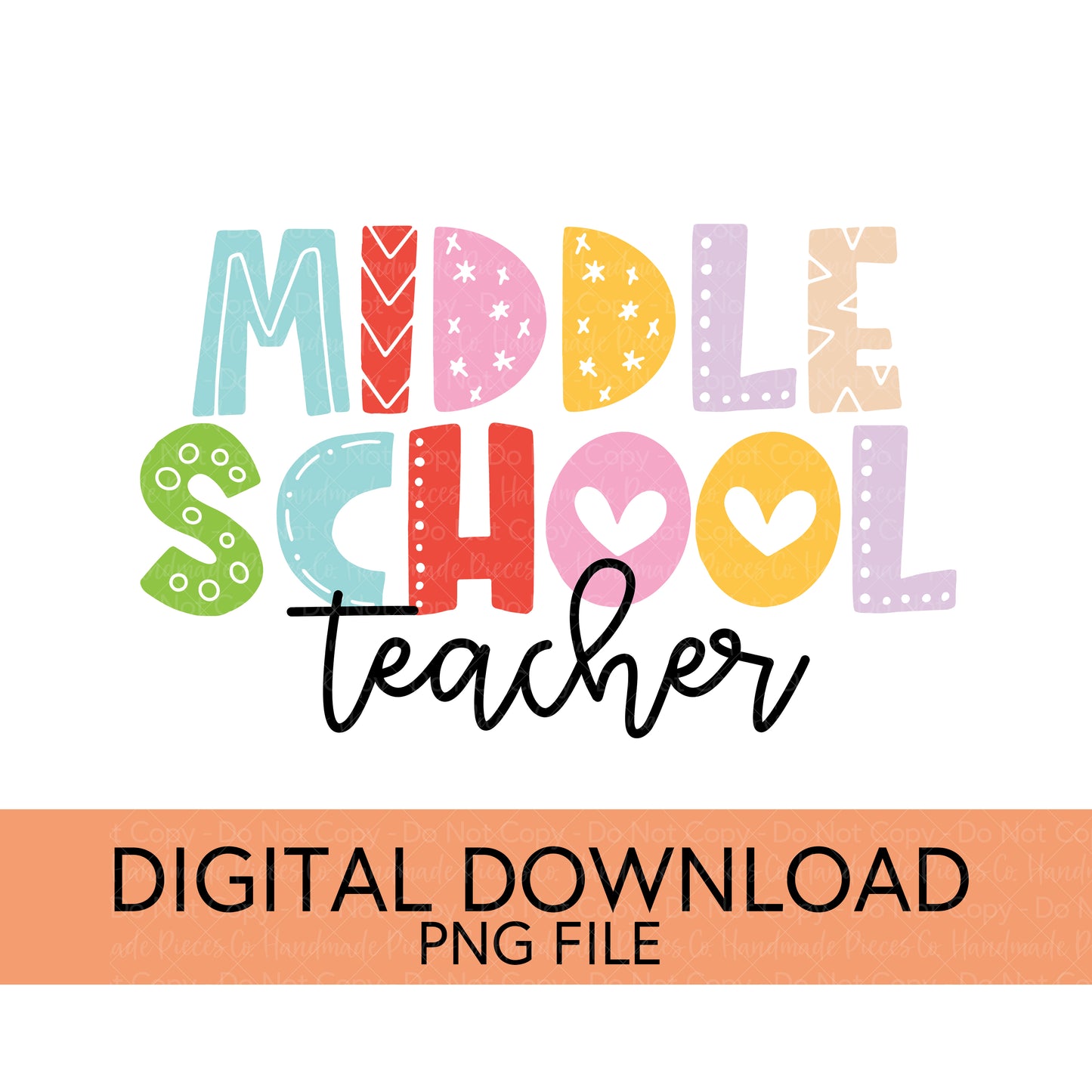 Colorful Teachers, Grades, and School Clubs PNGs - Digital Download
