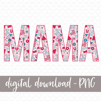 Mama, Red Patriotic PNG - Digital Download