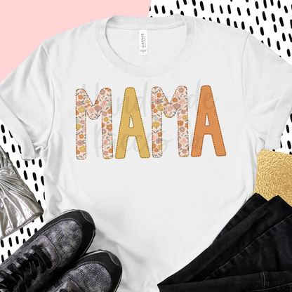 Mama PNG, Bohemian Spring Floral Mix with Faux Bean Stitch - Digital Download
