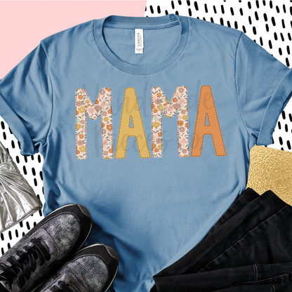 Mama PNG, Bohemian Spring Floral Mix with Faux Bean Stitch - Digital Download