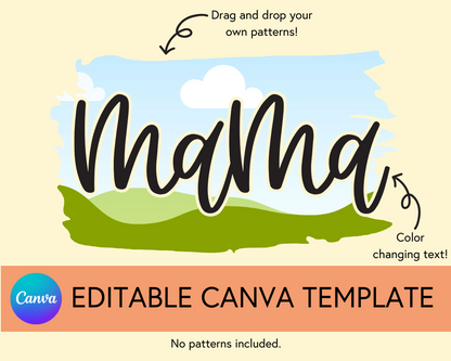 Mama Canva Template, Brushstroke and Round - Digital Download