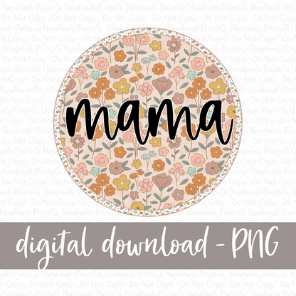 Mama PNG, Circle Bohemian Spring - Digital Download
