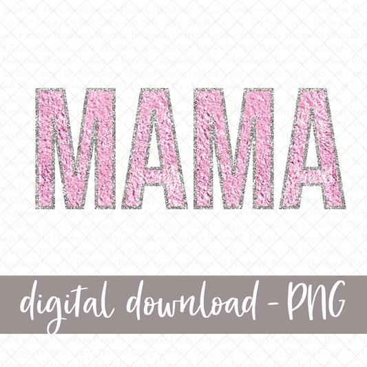 Mama, Chenille - Pink - Digital Download