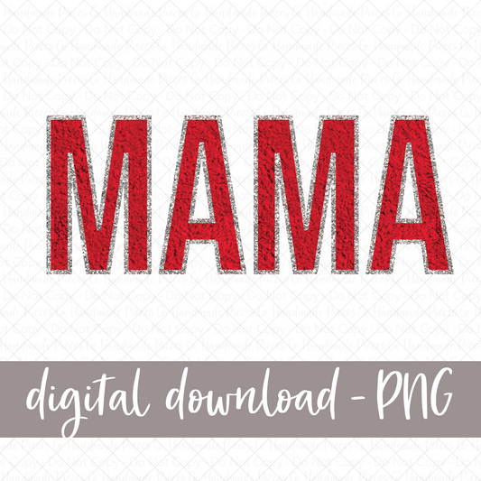 Mama, Chenille - Red - Digital Download