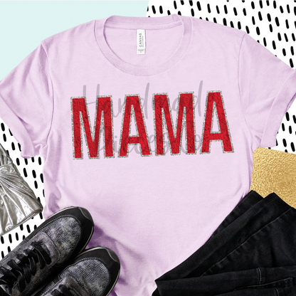 Mama, Chenille - Red - Digital Download