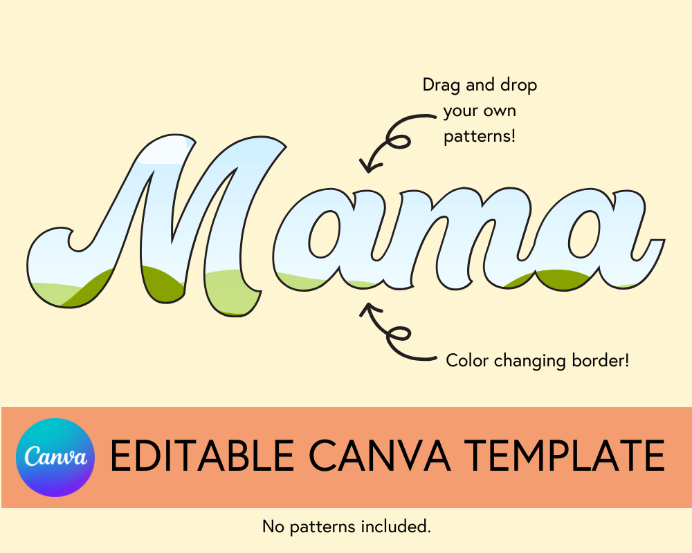 Mama Canva Template, Retro - Digital Download