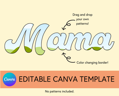 Mama Canva Template, Retro - Digital Download