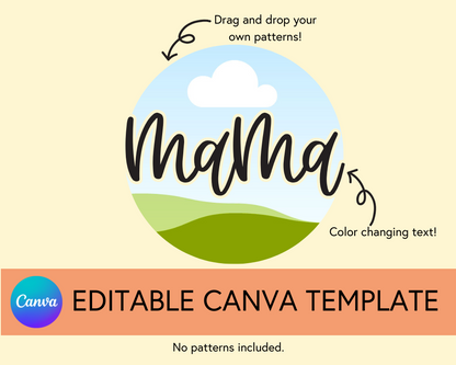 Mama Canva Template, Brushstroke and Round - Digital Download