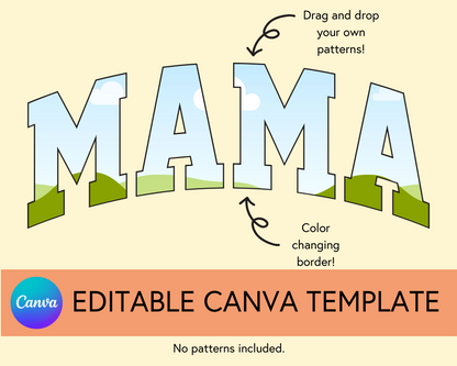 Mama Canva Template, Varsity Arched - Digital Download