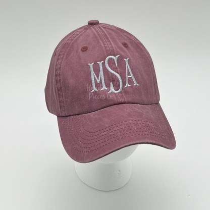 Embroidered Monogram Baseball Hat/Cap