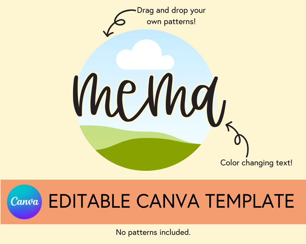 Mema Canva Template, Brushstroke and Round - Digital Download