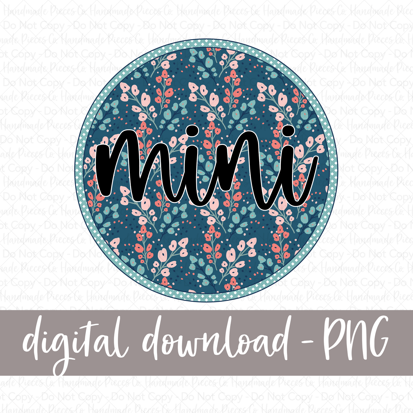 Mini PNG, Circle Bright Floral - Digital Download