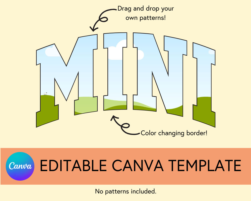 Mini Canva Template, Varsity Arched - Digital Download