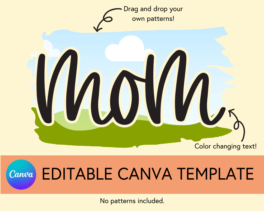 Mom Canva Template, Brushstroke and Round - Digital Download