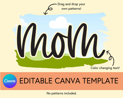 Mom Canva Template, Brushstroke and Round - Digital Download