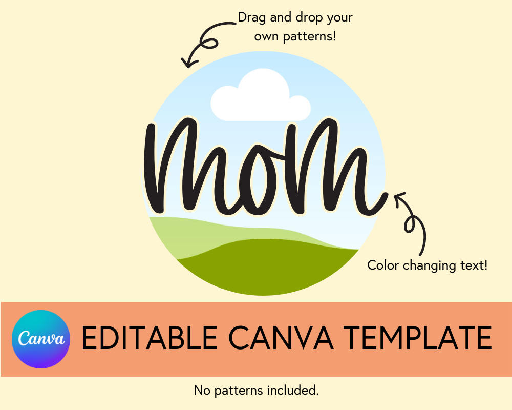 Mom Canva Template, Brushstroke and Round - Digital Download