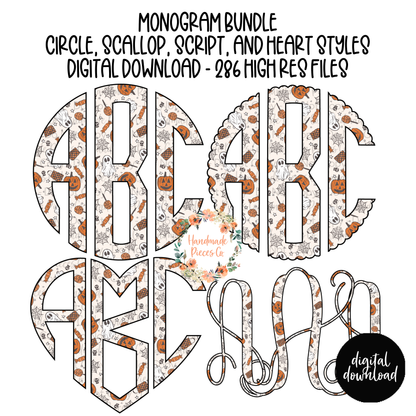 Halloween Treats, 2 Monogram - Multiple Styles - Digital Download