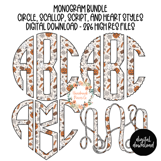 Halloween Treats, 2 Monogram - Multiple Styles - Digital Download