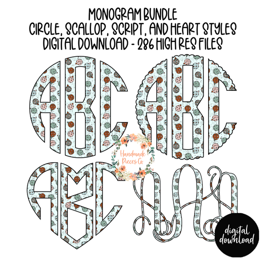 Christmas Ornaments Monogram - Multiple Styles - Digital Download
