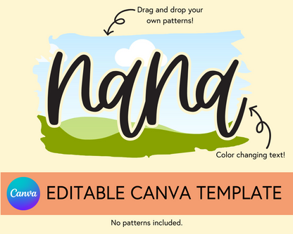 Nana Canva Template, Brushstroke and Round - Digital Download