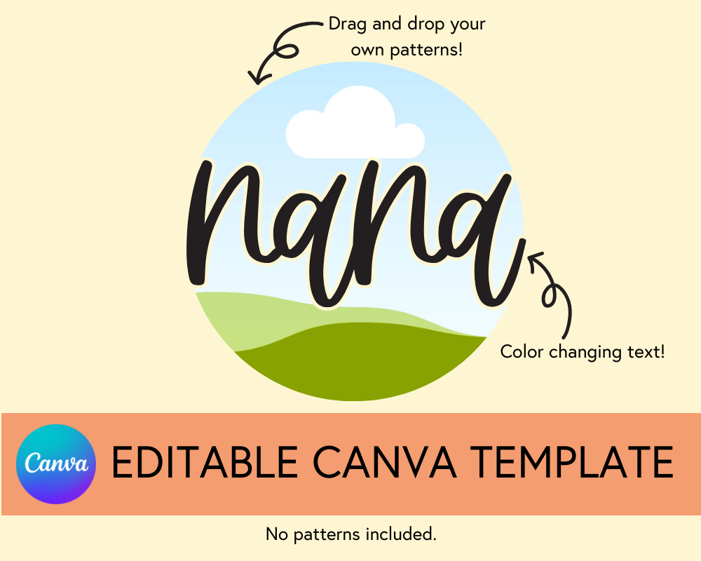 Nana Canva Template, Brushstroke and Round - Digital Download