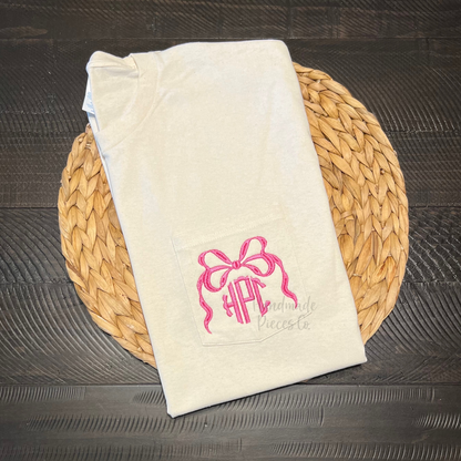 Monogram with Bow Embroidered Garment - Adult