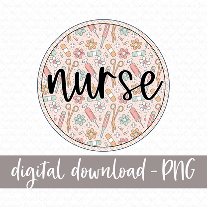 Nurse PNG, Circle Medical - Digital Download