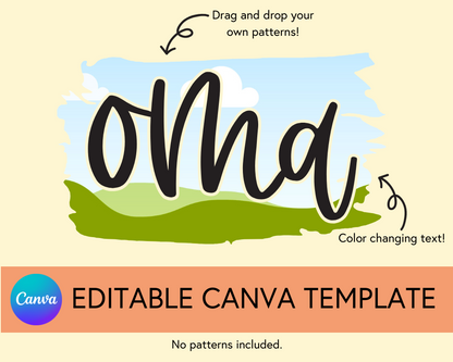 Oma Canva Template, Brushstroke and Round - Digital Download