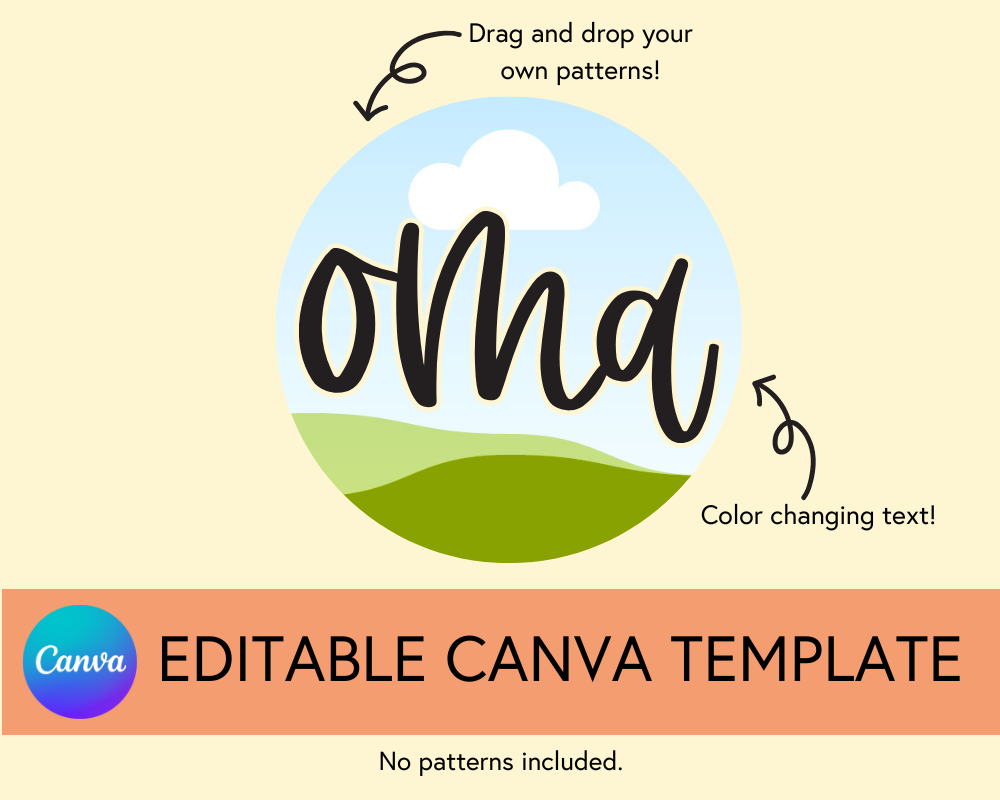 Oma Canva Template, Brushstroke and Round - Digital Download