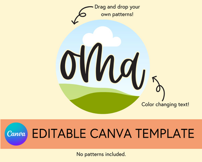 Oma Canva Template, Brushstroke and Round - Digital Download