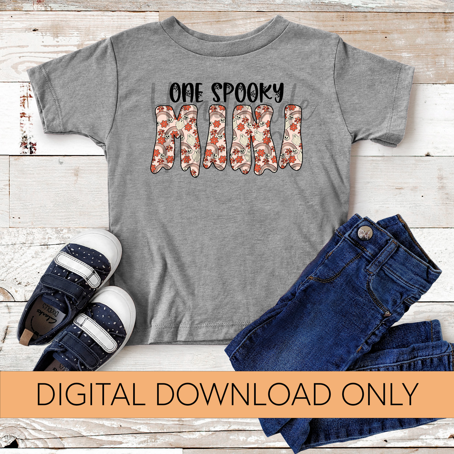 One Spooky Mini PNG, Skelly Rainbows and Ghost - Digital Download