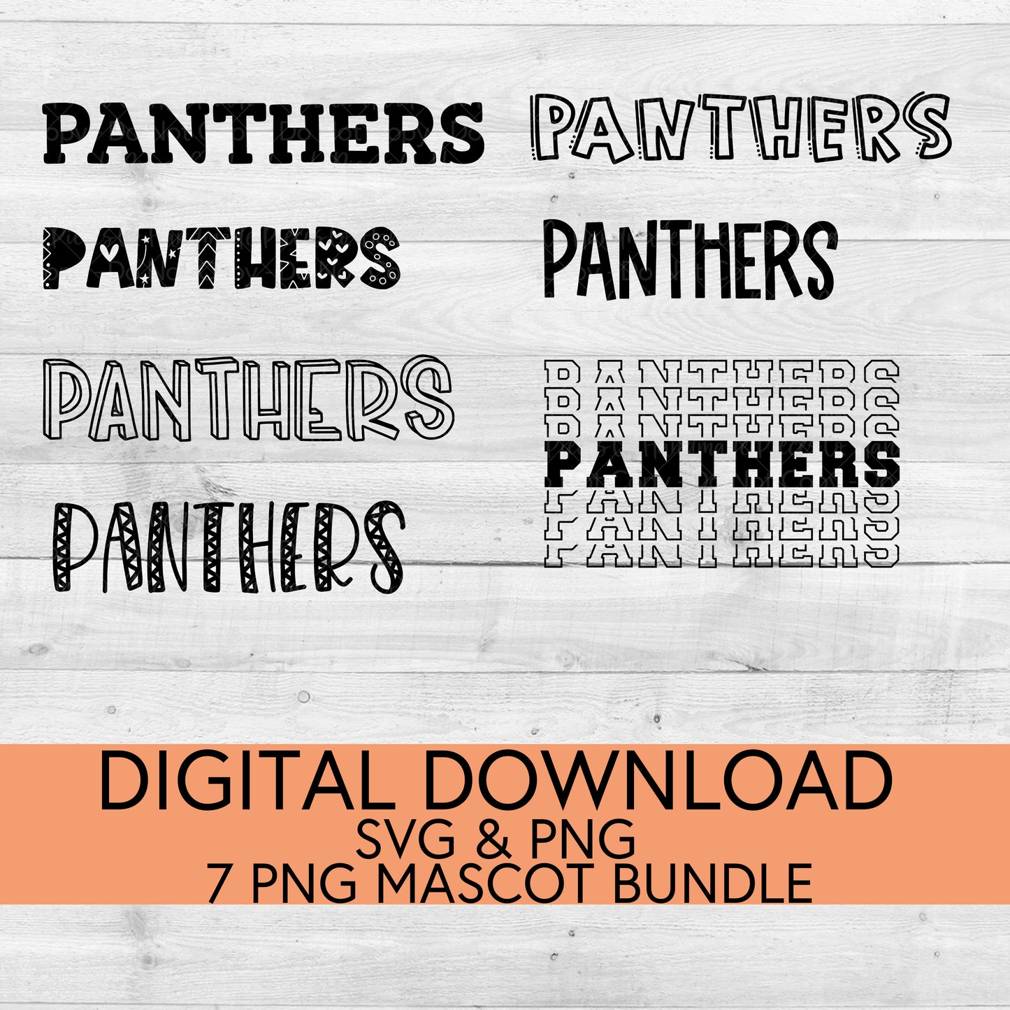 Panthers School Mascot PNG/SVG Bundle - Digital Download