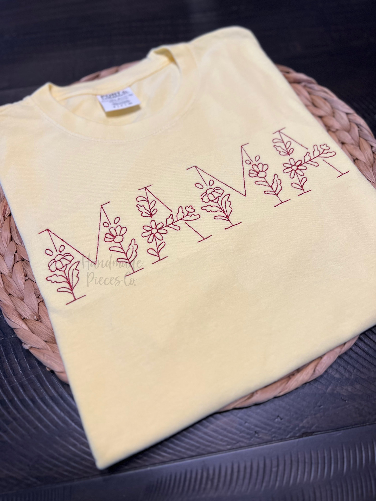 Custom Name Floral Embroidered Garment - Adult