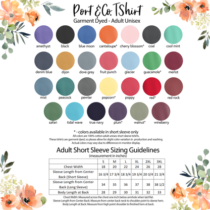 Custom Floral Name (Single Color) Embroidered Garment - Adult