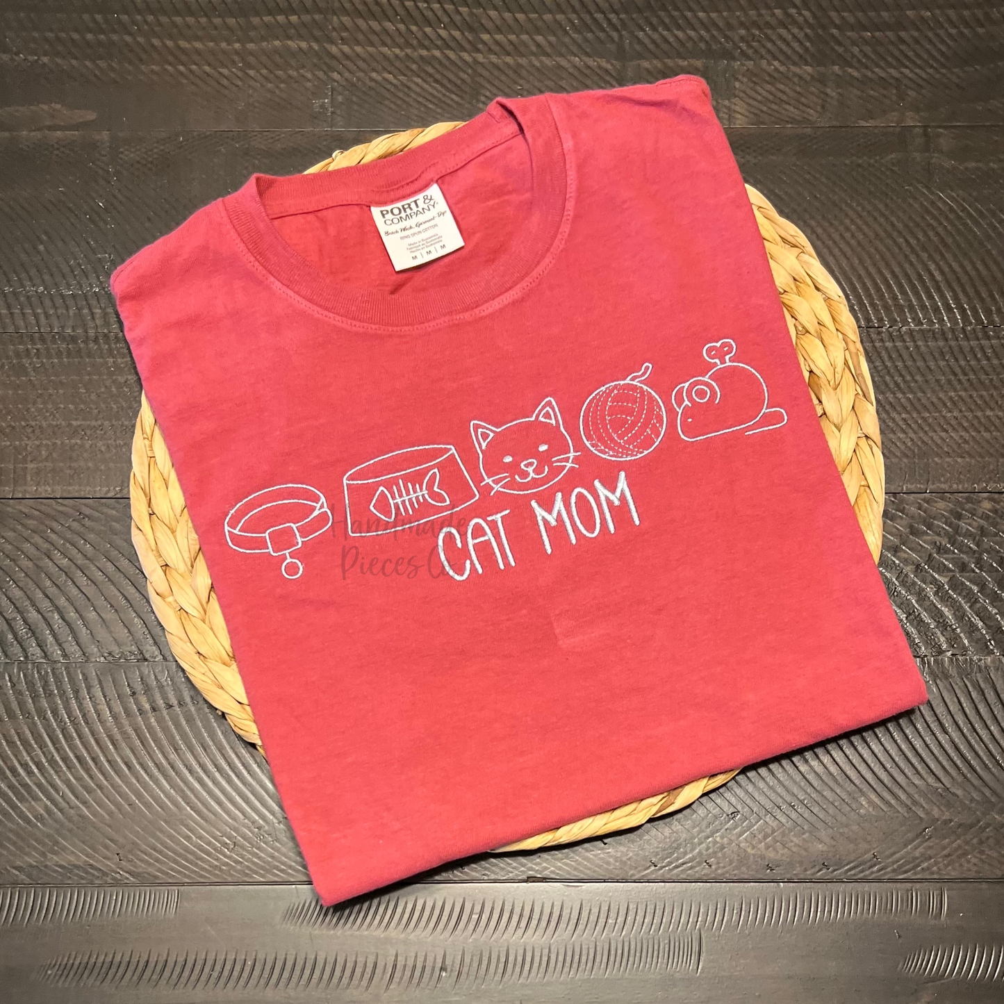 Cat Mom Doodle Icon Embroidered Garment - Adult