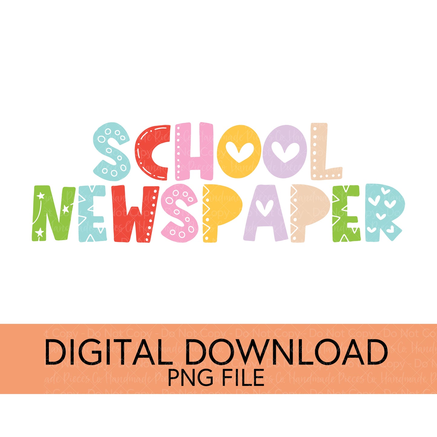 Colorful Teachers, Grades, and School Clubs PNGs - Digital Download